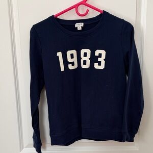 J. Crew Dark Blue Sweatshirt with 1983 Print